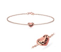 Rose Gold Plated Heart Silver Bracelets BRS-88-RO-GP